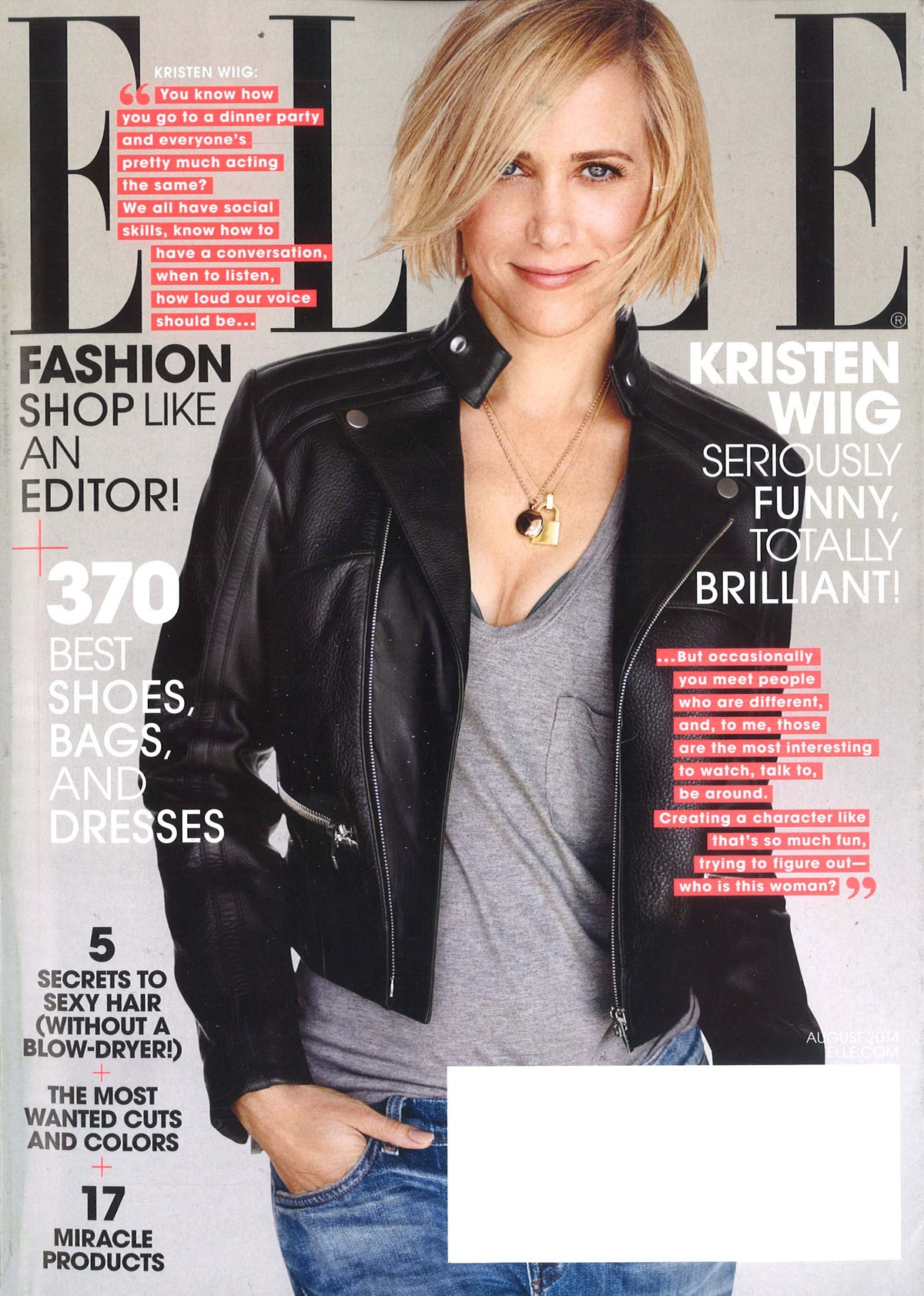 elle magazine cover with kristen wiig
