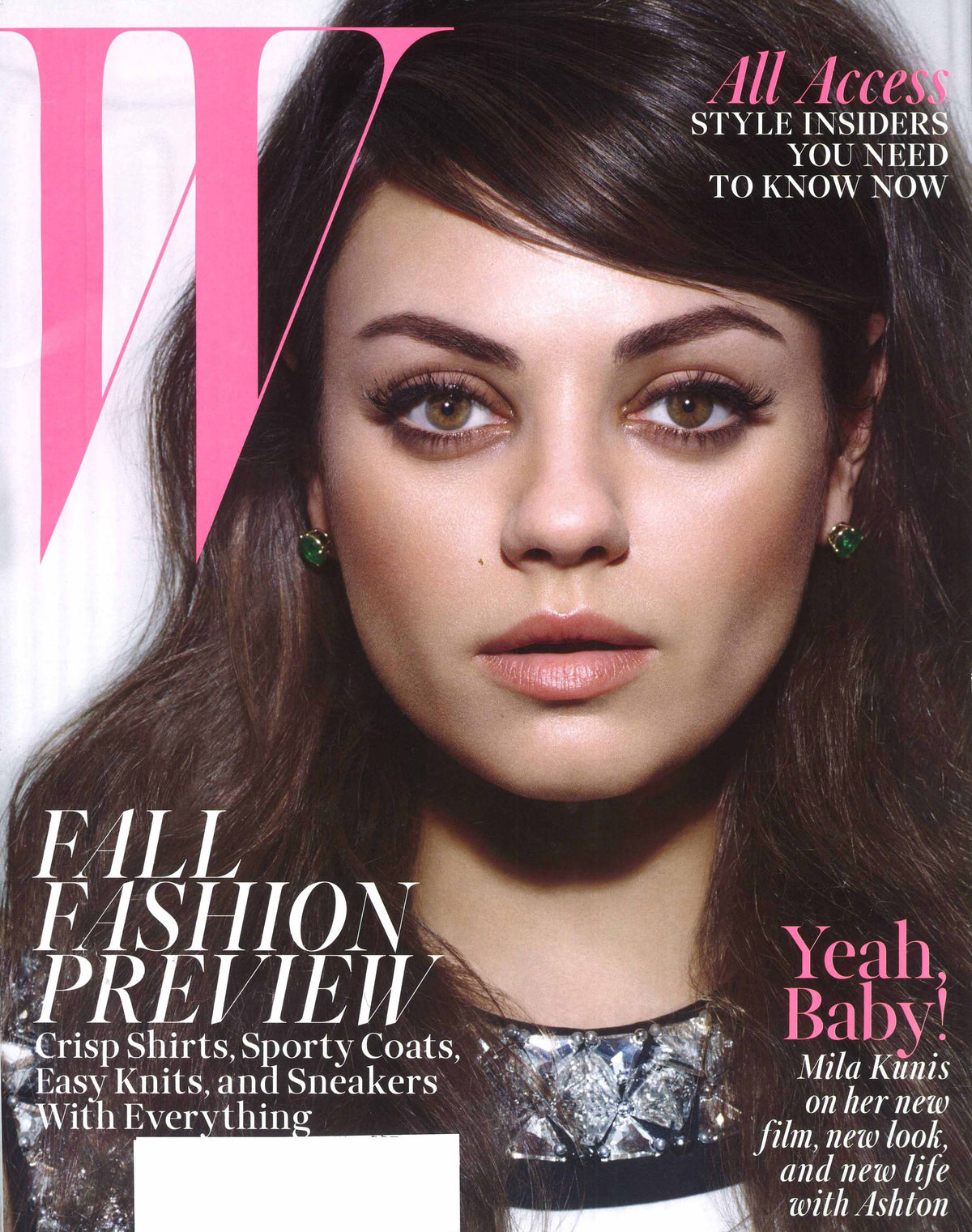w magazine cover with mila kunis