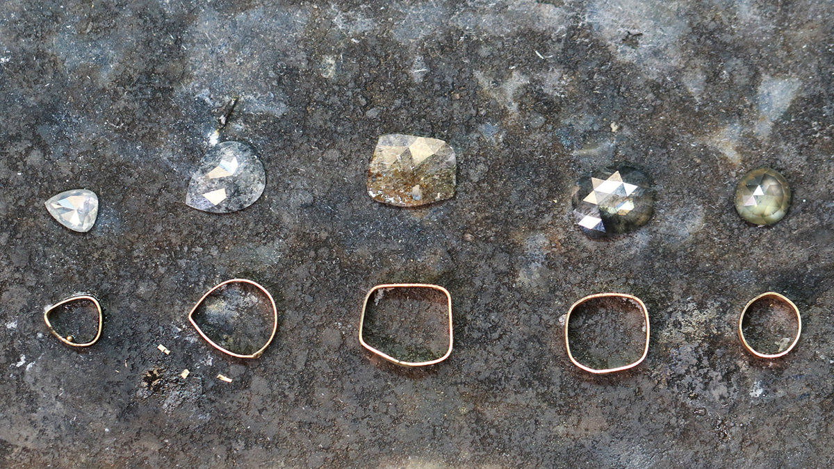 loose diamonds prepared for setting