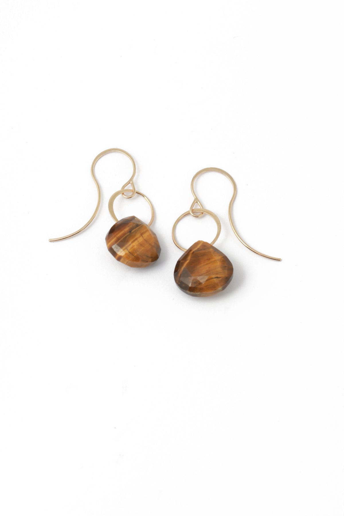 Tiger’s Eye Single Drop Earrings Gold Earrings 756A0791