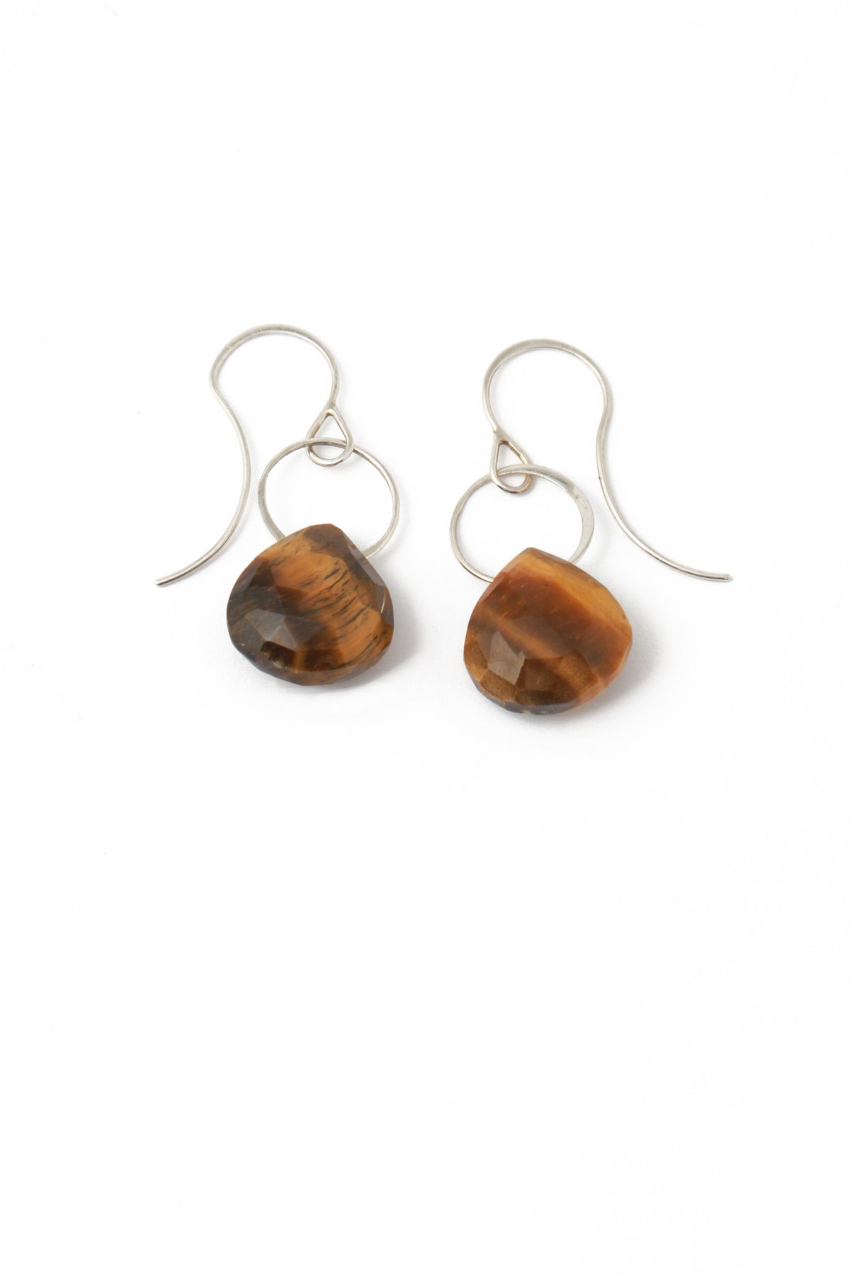 Tiger’s Eye Single Drop Earrings Silver Earrings 756A0794