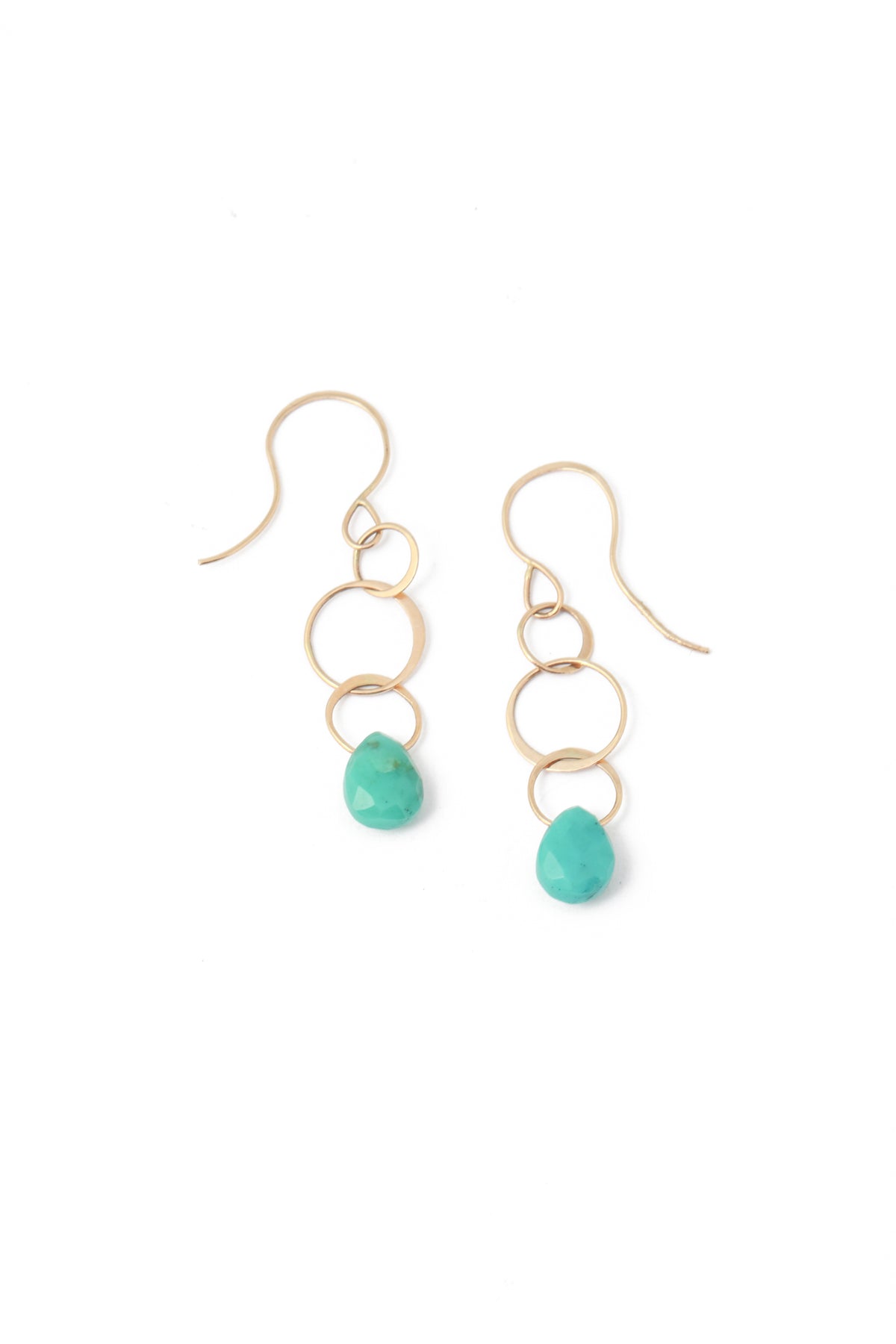 Turquoise triple chain single drop earring Gold Earrings 756A0797_28ee0de4-affb-4b7d-b2ce-1e9ad161da40