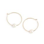 7/8 Inch Single Pearl Hoop Earrings Earrings 756A1392