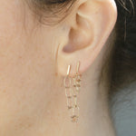 Bar and oval chain wrap earrings Silver EARRINGS 756A2778