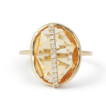 Diamond Wrapped Citrine Cocktail Ring BFCM Stock Ring 756A4429