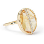 Diamond Wrapped Citrine Cocktail Ring BFCM Stock Ring 756A4430