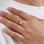 Diamond Wrapped Citrine Cocktail Ring BFCM Stock Ring 756A4436