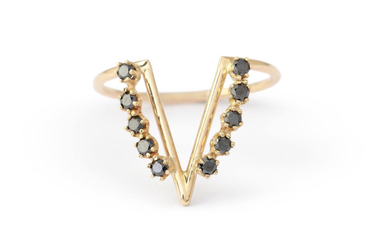 The Majesty Black Diamond Gold Ring by Labulgara Rings 756A6149
