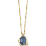 Blue Sapphire Diamond Crescent Moon Pendant Necklace 756A6214