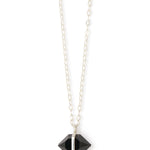 Large Bezel Wrapped Herkimer Cut Onyx Necklace Necklaces 756A6245