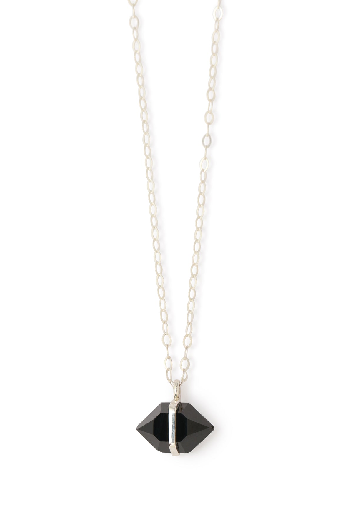 Large Bezel Wrapped Herkimer Cut Onyx Necklace Necklaces 756A6245