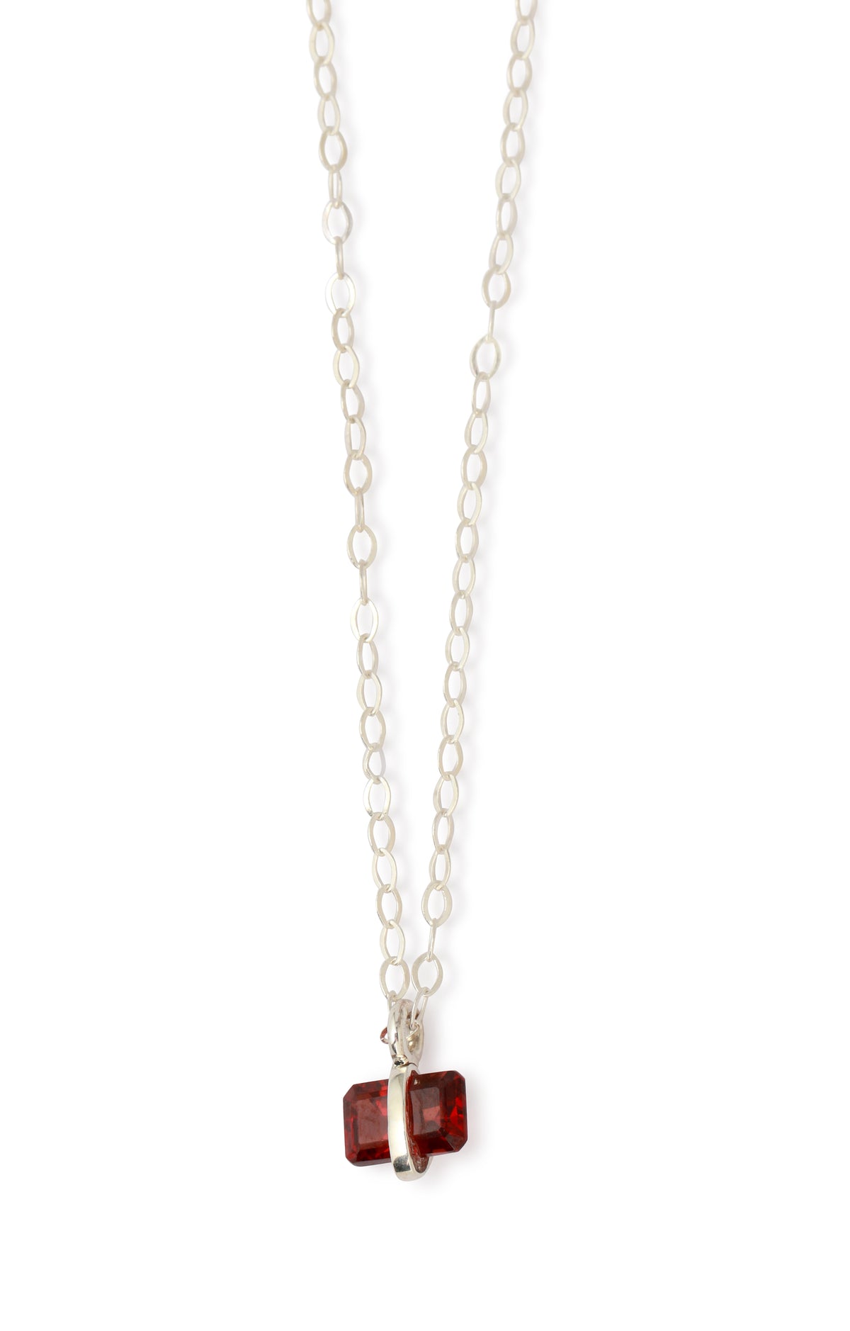Emerald Cut Garnet Pendant Necklace Necklaces 756A6253