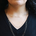 Oval and Round Link Chain Necklace Necklaces 756A6287