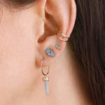 Micro Pave Diamond Bezel Wrapped Opal Stud Earrings Earrings 756A6555