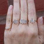 Cityscape Triple Aquamarine and Diamond Tower Ring BFCM Stock Ring 756A6811
