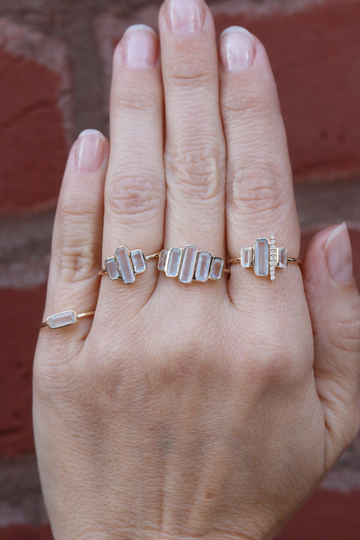 Cityscape Triple Aquamarine and Diamond Tower Ring BFCM Stock Ring 756A6811