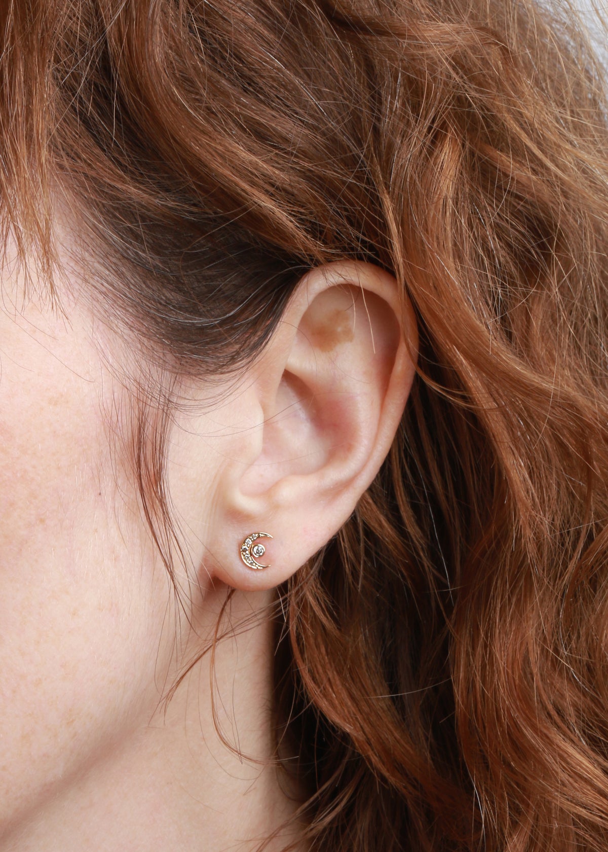 Diamond Moon Stud Earring by Celine Daoust 756A7267