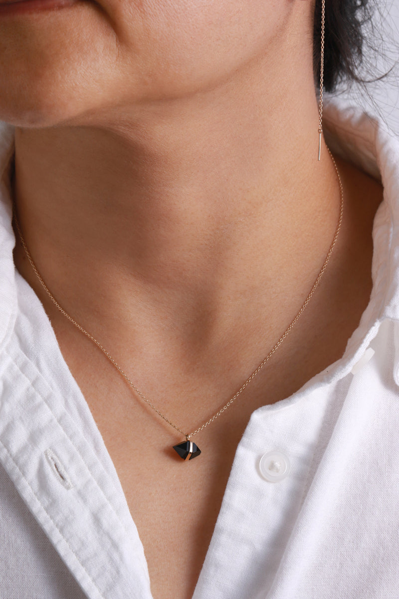 Large Bezel Wrapped Herkimer Cut Iolite Necklace Necklaces 756A9189