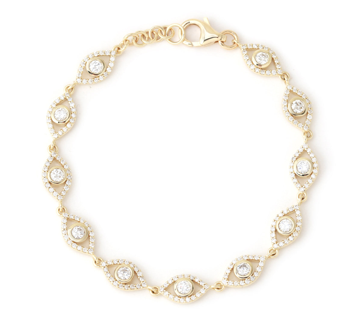 Pave Diamond Eye Tennis Bracelet Bracelets B959