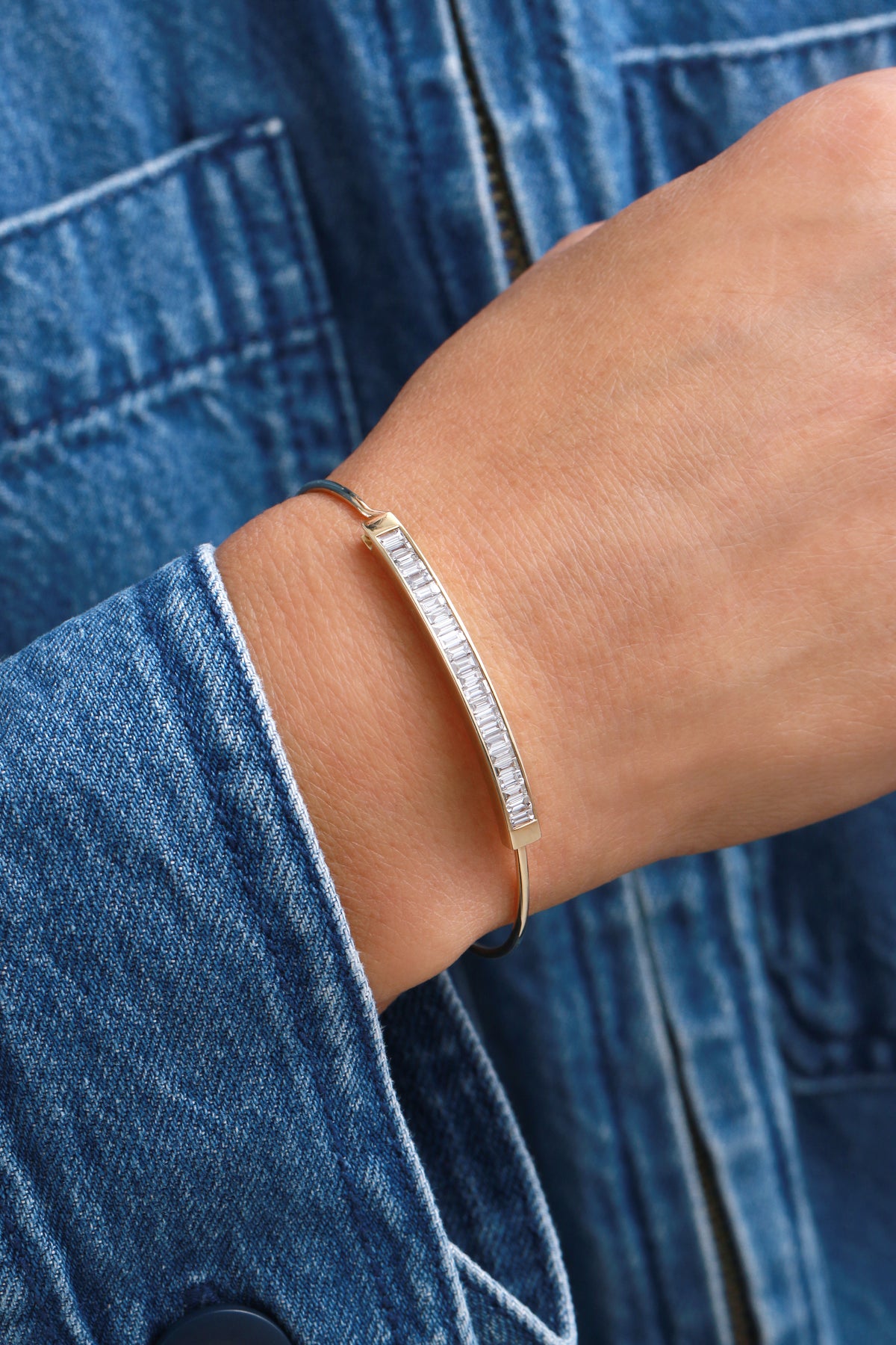 Channel Set Diamond Cuff Bracelet Bracelets B960GWHT-3