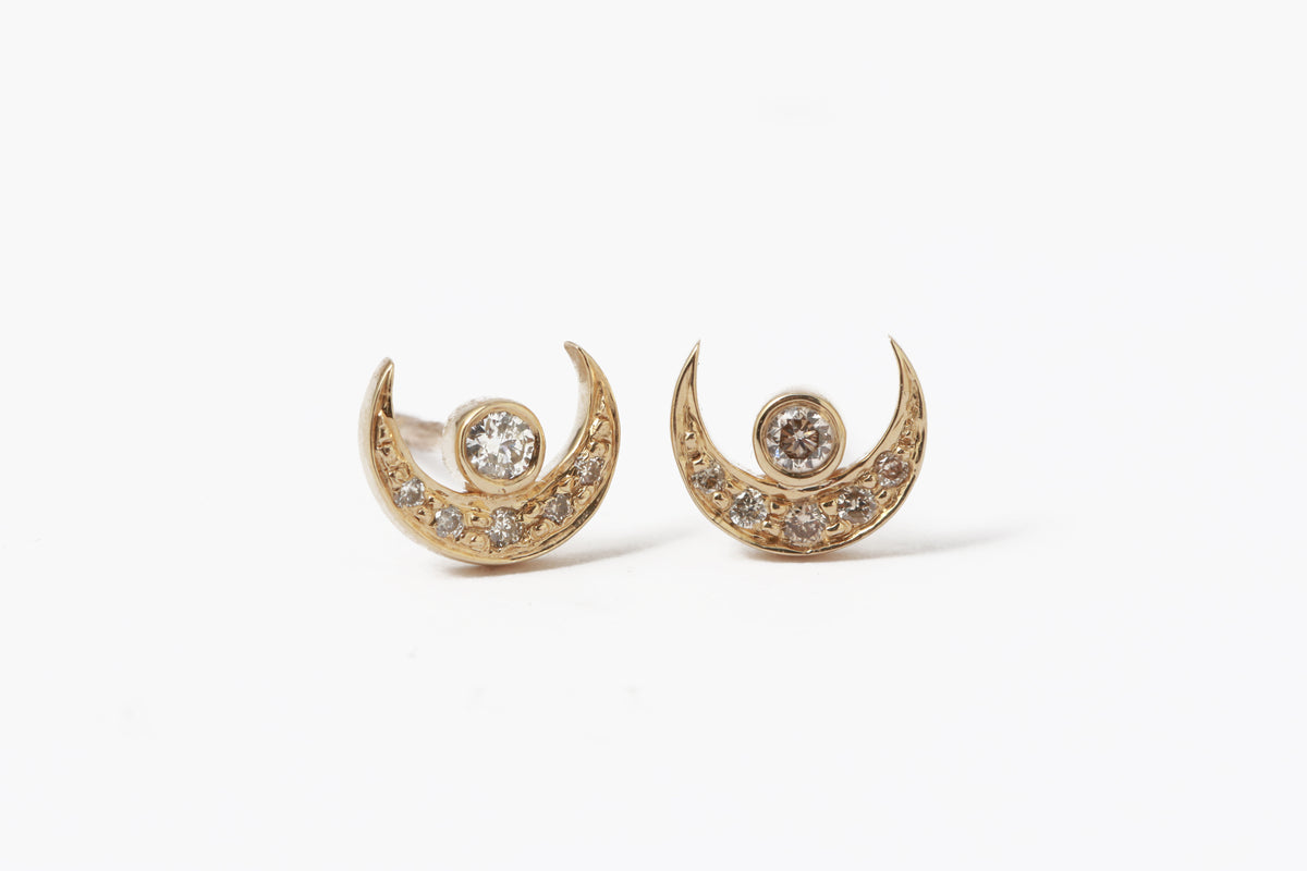 Diamond Moon Stud Earring by Celine Daoust CD_1636