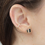 Cityscape Aquamarine and Diamond Tower Stud Earrings Earrings CS-onmodel6