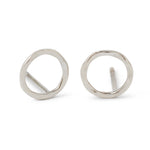 Open Circle Stud Earrings Silver Pair EARRINGS E1070