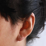 Open Circle Stud Earrings EARRINGS E1070G-1