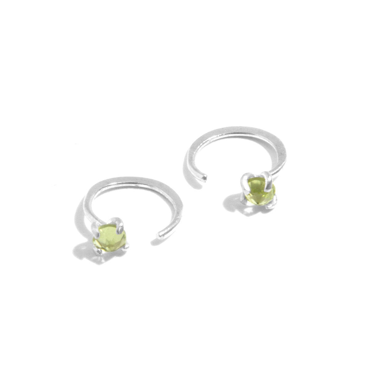 Prong-Set Gemstone Hug Earrings Peridot Silver EARRINGS E2225_f292b8eb-41da-49e6-b260-7bbd3b0e2495