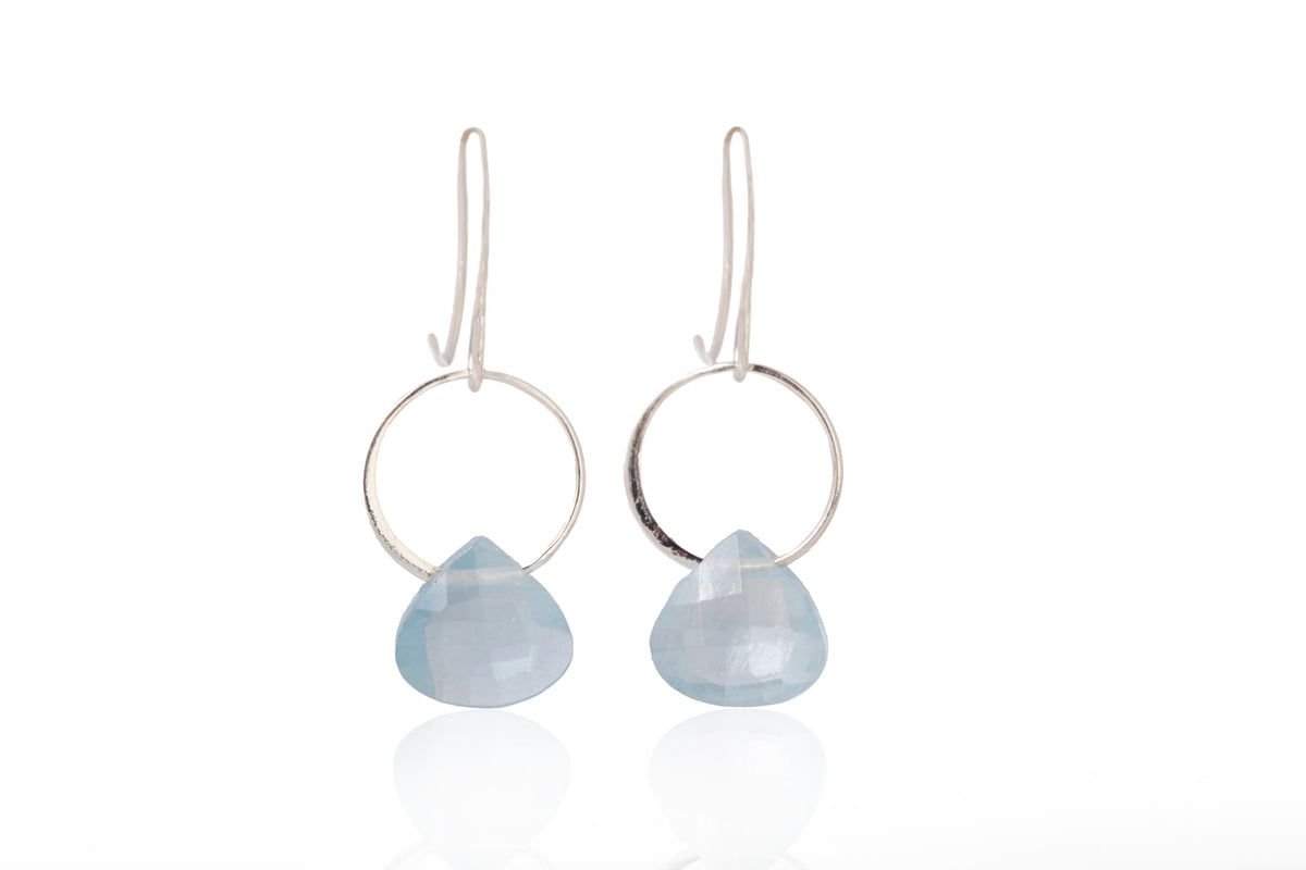Aquamarine Single Drop Earrings Silver EARRINGS E2255AQ_copy
