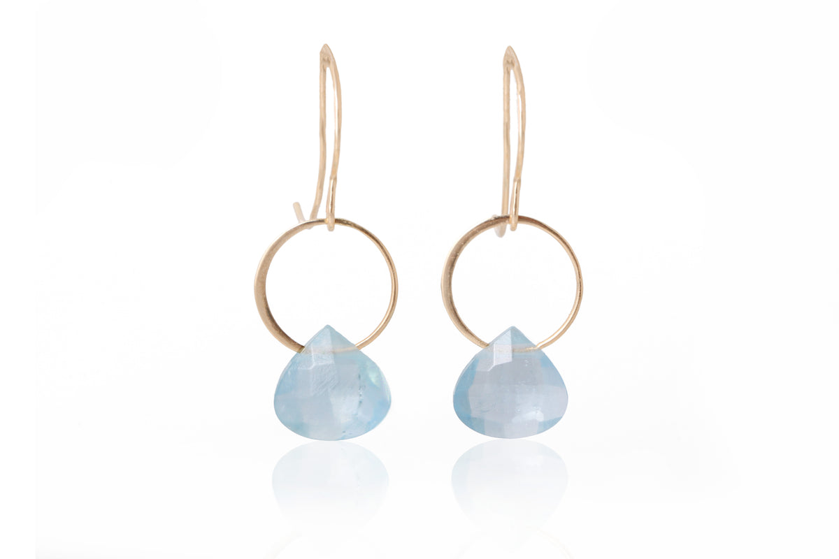 Aquamarine Single Drop Earrings Gold EARRINGS E2255GAQ_copy
