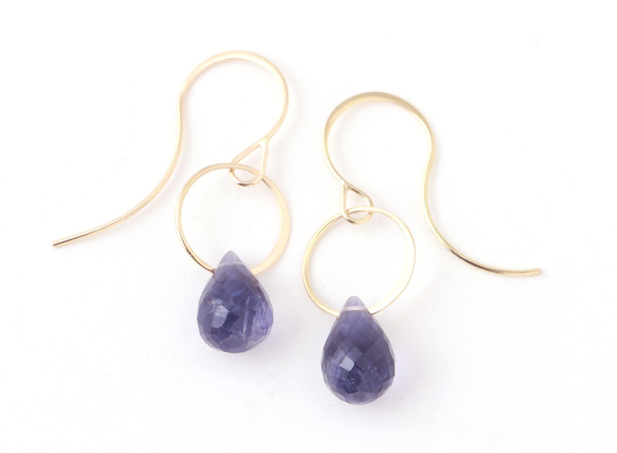 Iolite Single Drop Earrings Gold EARRINGS E2255GIOL