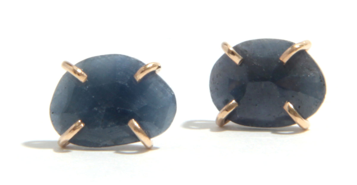 Prong Set Blue Sapphire Stud Earrings Earrings E2301