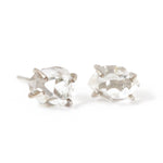 Mini Herkimer Diamond Stud Earrings Silver EARRINGS E2535