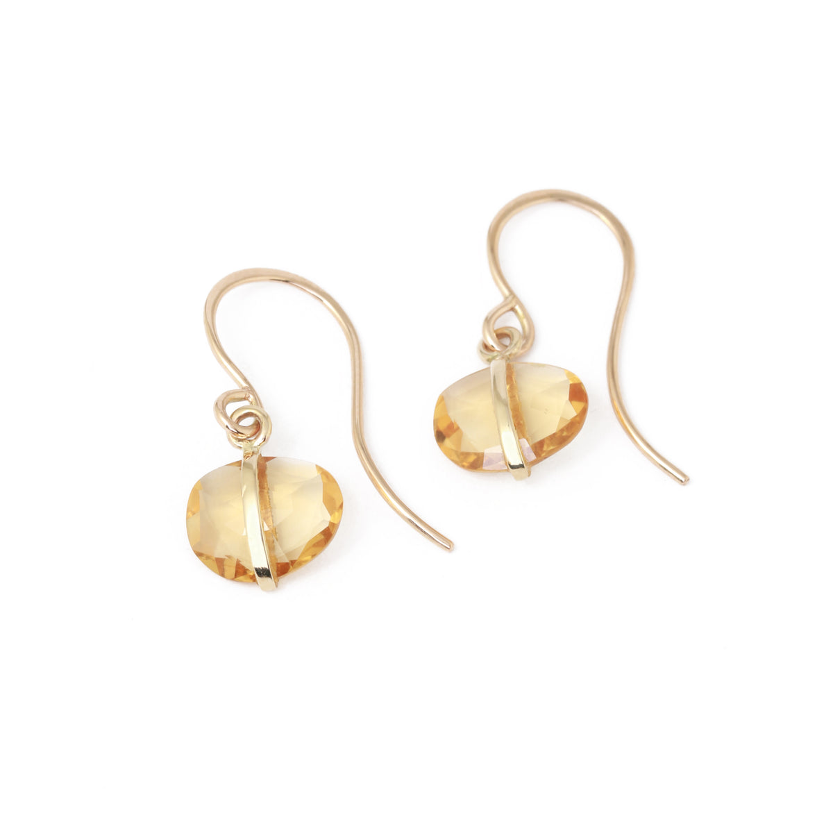 Bezel Wrapped Citrine Drop Earrings Earrings E2674GCIT
