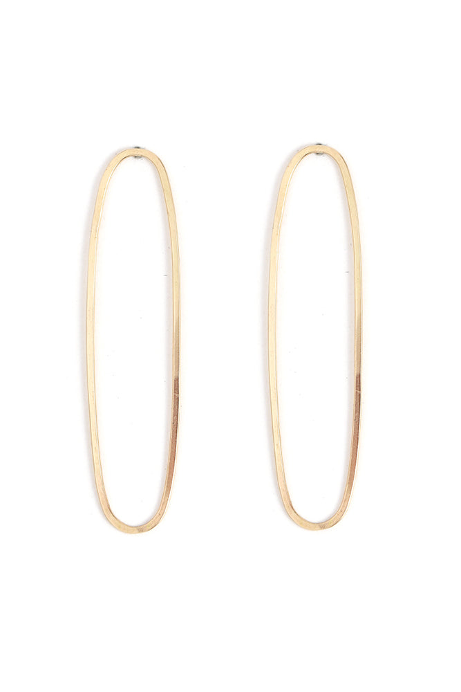 14k Gold Elliptical Stud Earring EARRINGS E2911
