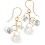Aquamarine, White Topaz, and Moonstone Drop Earrings EARRINGS E2947