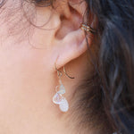 Aquamarine, White Topaz, and Moonstone Drop Earrings EARRINGS E2947G