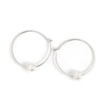 7/8 Inch Single Pearl Hoop Earrings Earrings E3028s
