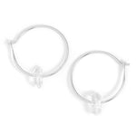 3/4 Inch Herkimer Hoop Earrings silver Earrings E3054s