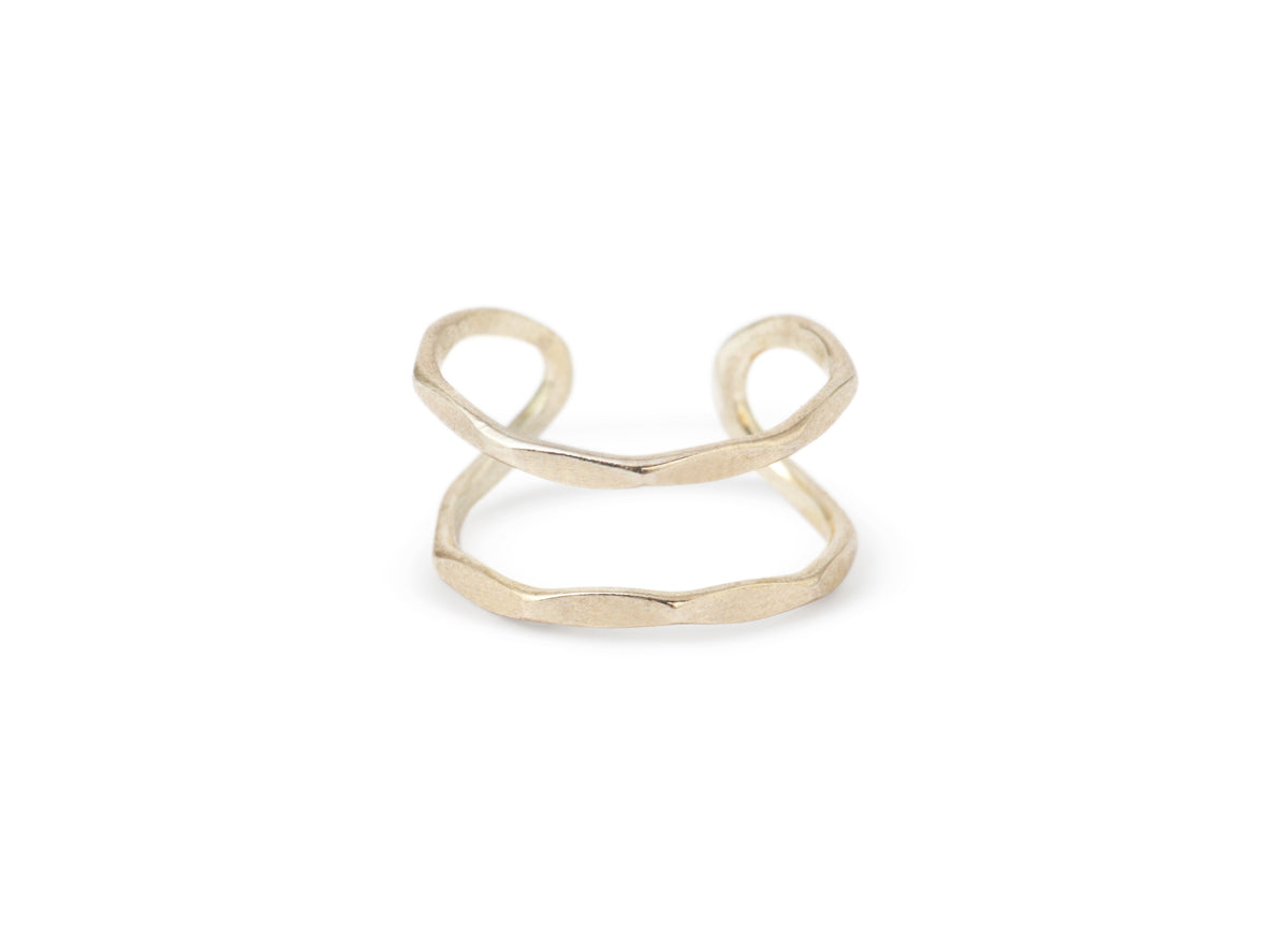 Double Bar Ear Cuff Silver Earrings E3087-3