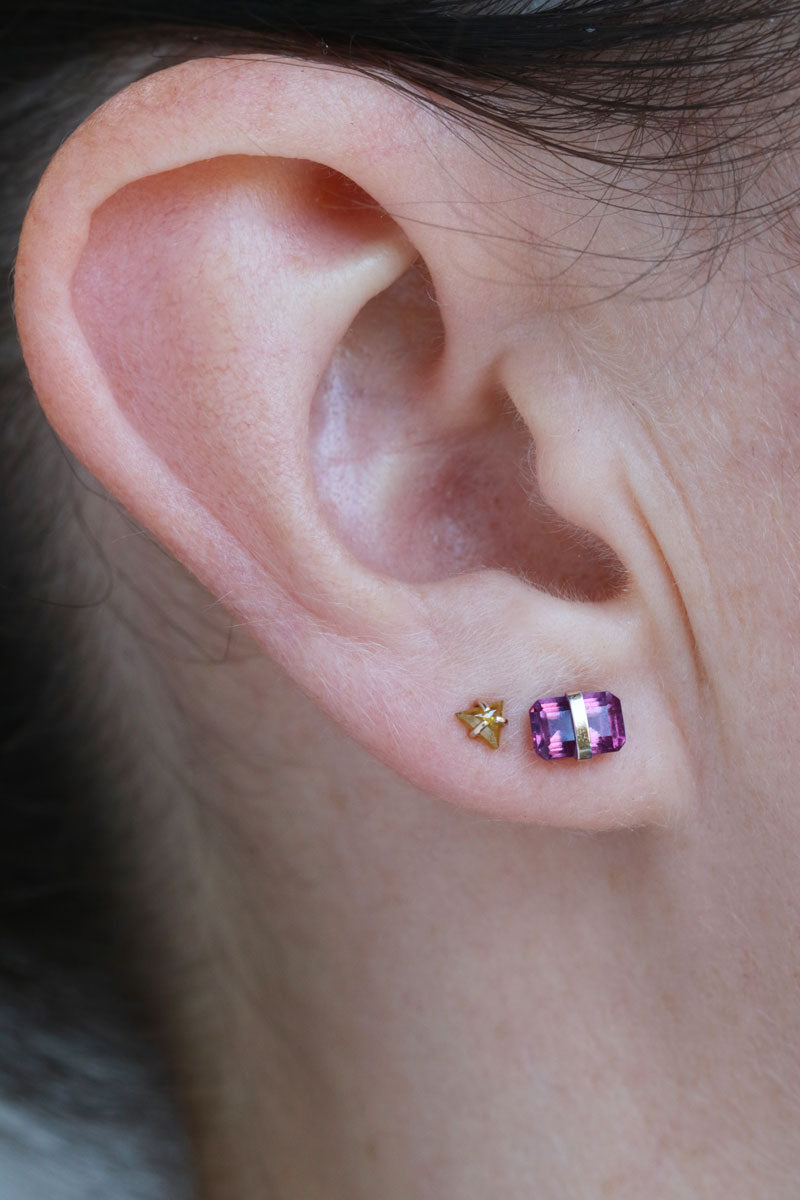 Bezel Wrapped Baguette Stud (half pair) Earrings E3111AM-and-LE2801g-onmod_copy