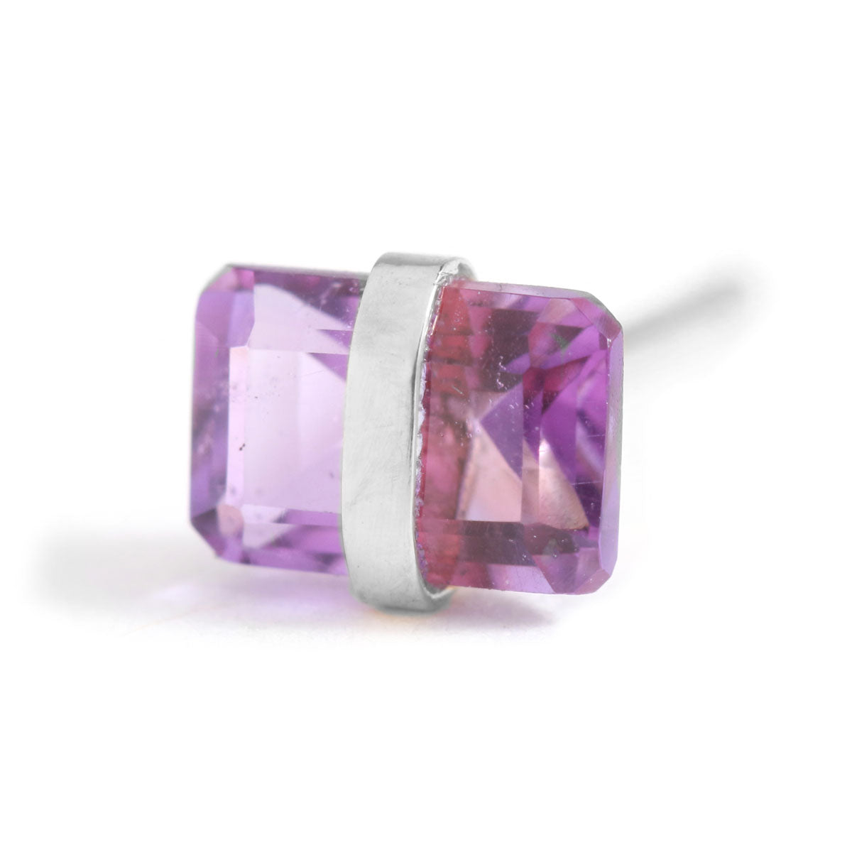Bezel Wrapped Baguette Stud (half pair) Sterling silver Amethyst Earrings E3111AMEs_copy_96869be5-a15d-4ec6-be63-f7eb35919fa5
