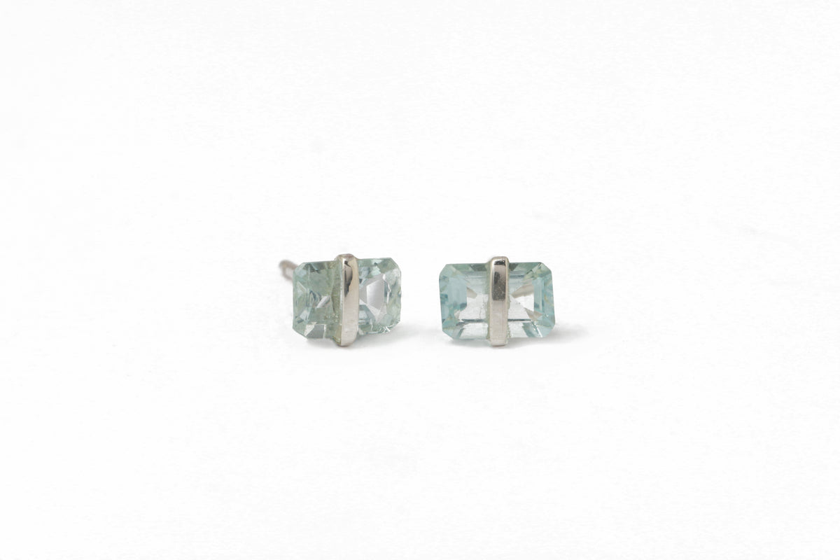 Bezel Wrapped Baguette Stud (half pair) Earrings E3111AQ_94df7854-b393-45a7-9238-158221bdabfe