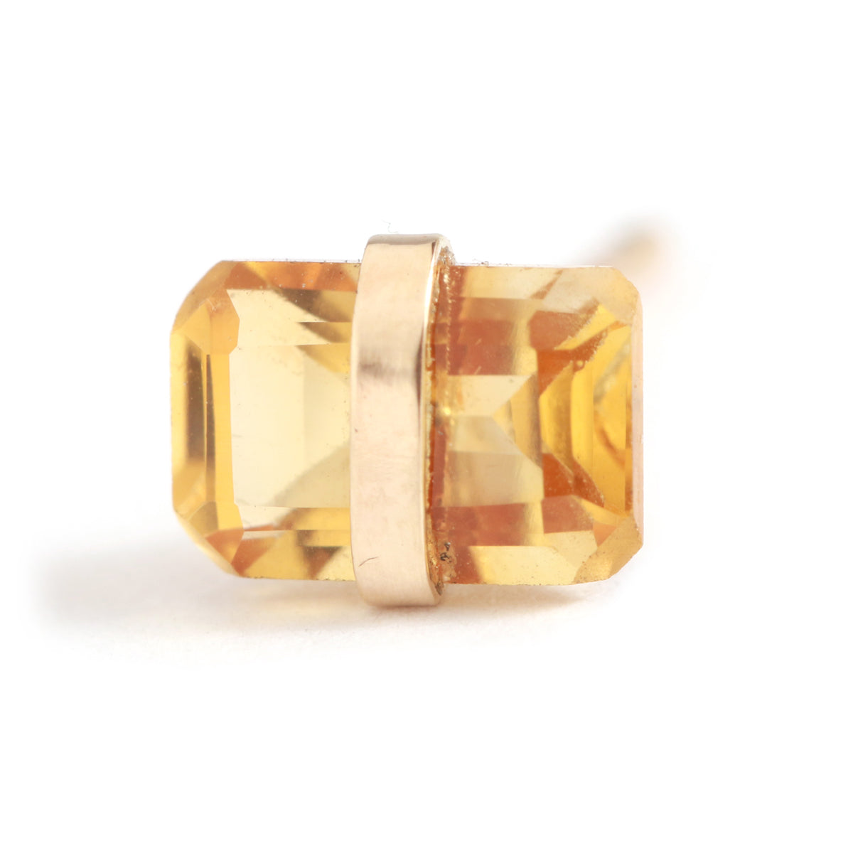 Bezel Wrapped Baguette Stud (half pair) Gold Citrine Earrings E3111CIT_copy_038d1edc-5990-490b-a5a1-c4ac90b98187