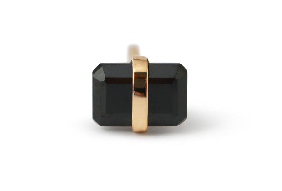 Bezel Wrapped Baguette Stud (half pair) Onyx Earrings E3111GON-3