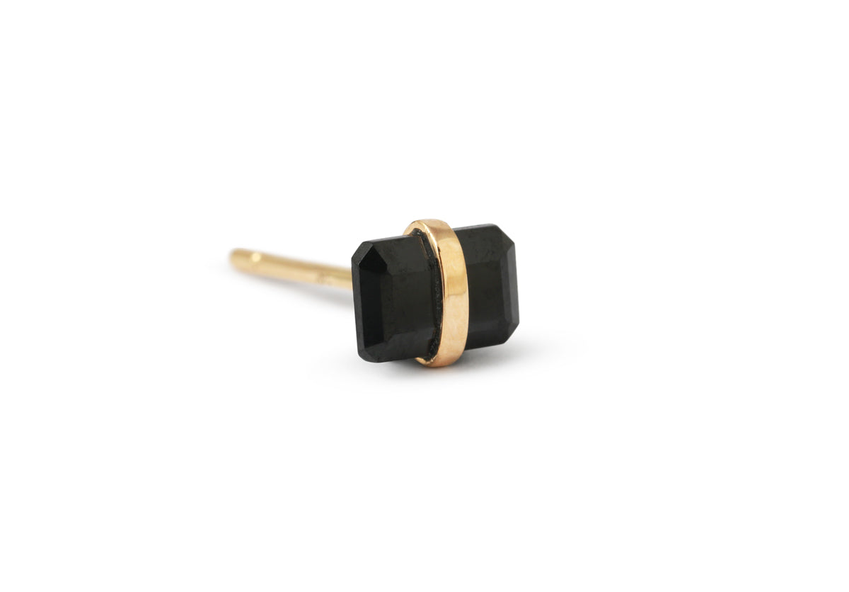 Bezel Wrapped Baguette Stud (half pair) Earrings E3111GON-7