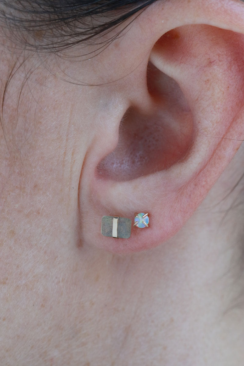 Bezel Wrapped Baguette Stud (half pair) Earrings E3111LAB-LE3016-onmod_copy