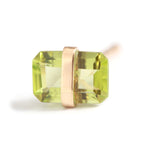 Bezel Wrapped Baguette Stud (half pair) Gold Peridot Earrings E3111PD