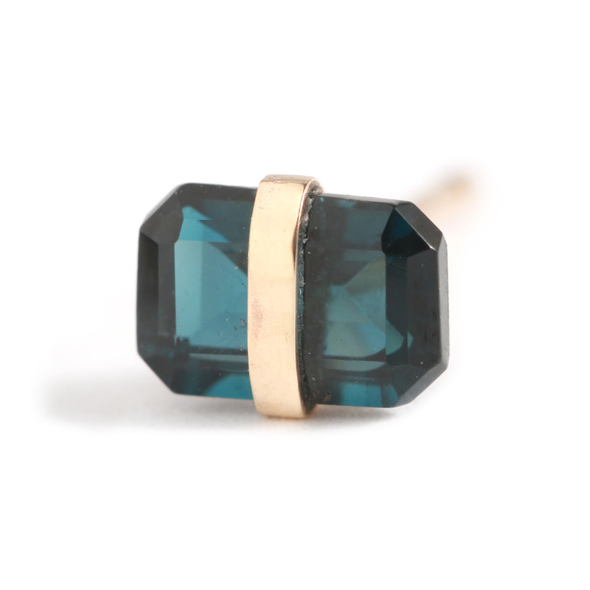 Bezel Wrapped Baguette Stud (half pair) Gold London Blue Topaz Earrings E3111TOP_eaf1ef49-8cfa-4603-9b41-512e1c366827